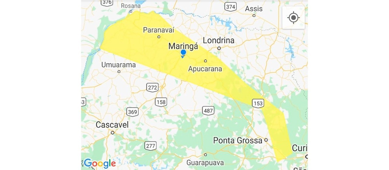 Defesa Civil emite alerta amarelo para Maringá e região