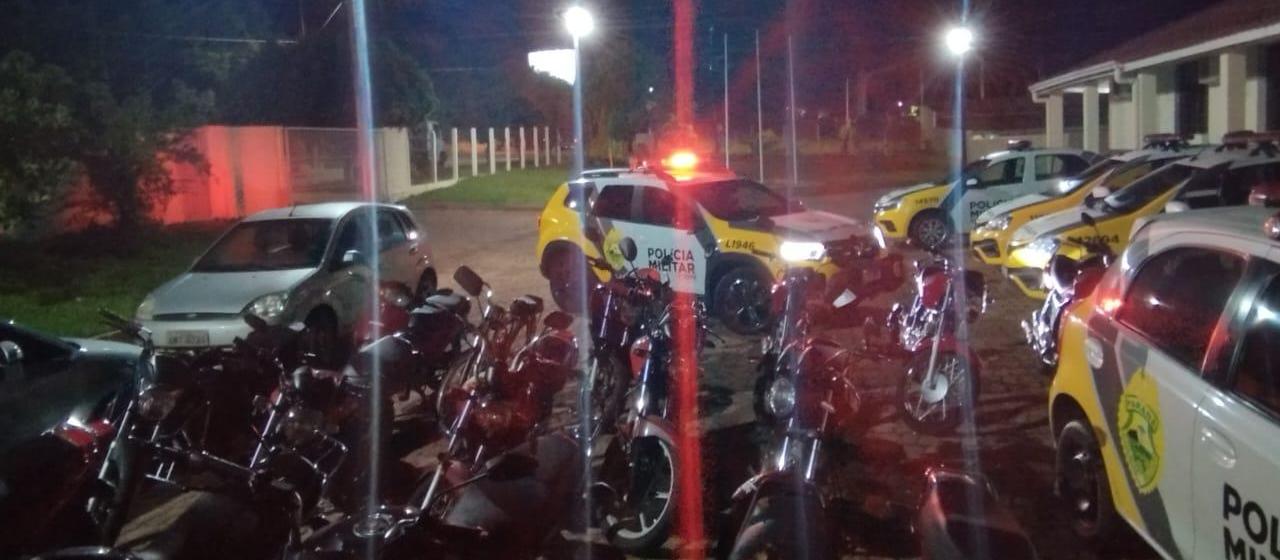 Polícia recolhe nove motocicletas com escapamento irregular em Goioerê