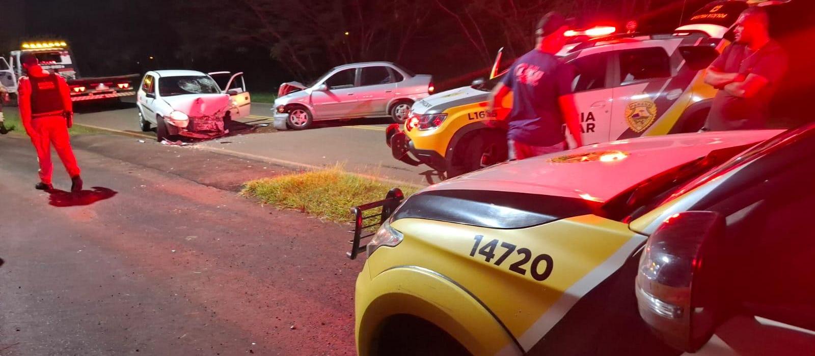 Motorista bêbado provoca acidente com cinco feridos na PR-567