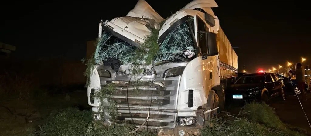 Carreta desgovernada derruba postes, árvores e bate em sete carros; veja imagens