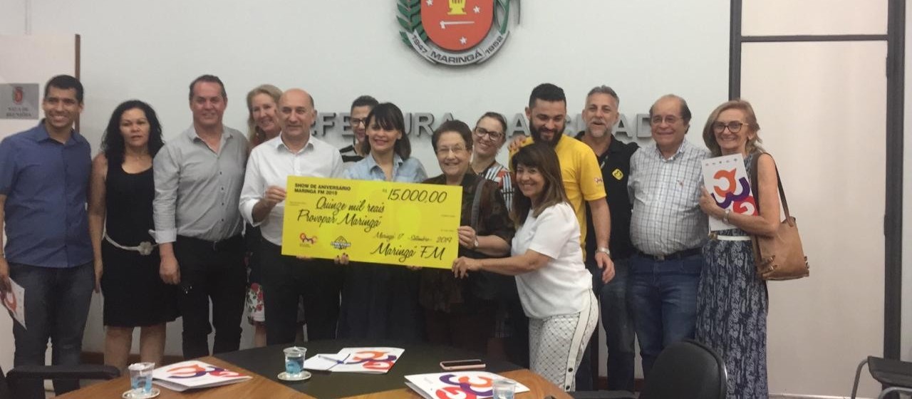 Maringá FM doa R$ 15 mil ao Provopar e outras três entidades