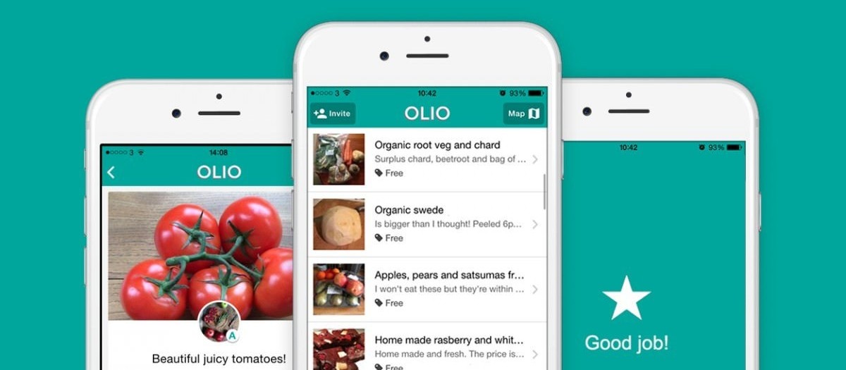 Olio, um aplicativo para compartilhar alimentos e produtos