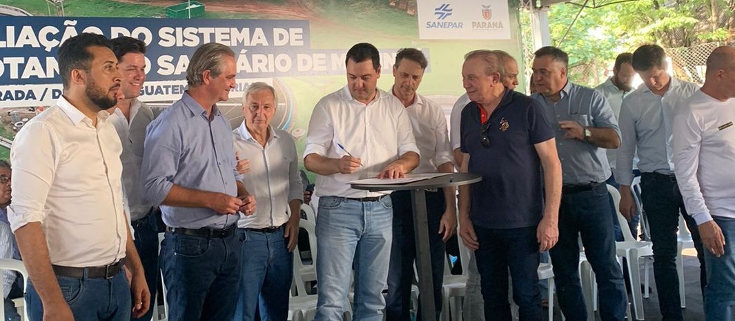 Governador Ratinho Júnior assina obras de usina, trevo do Catuaí e implantação de esgoto 