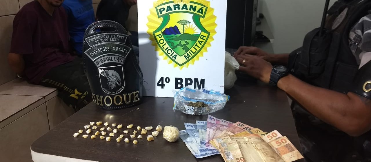 PM faz operação '181 Maringá' e prende três por tráfico de drogas