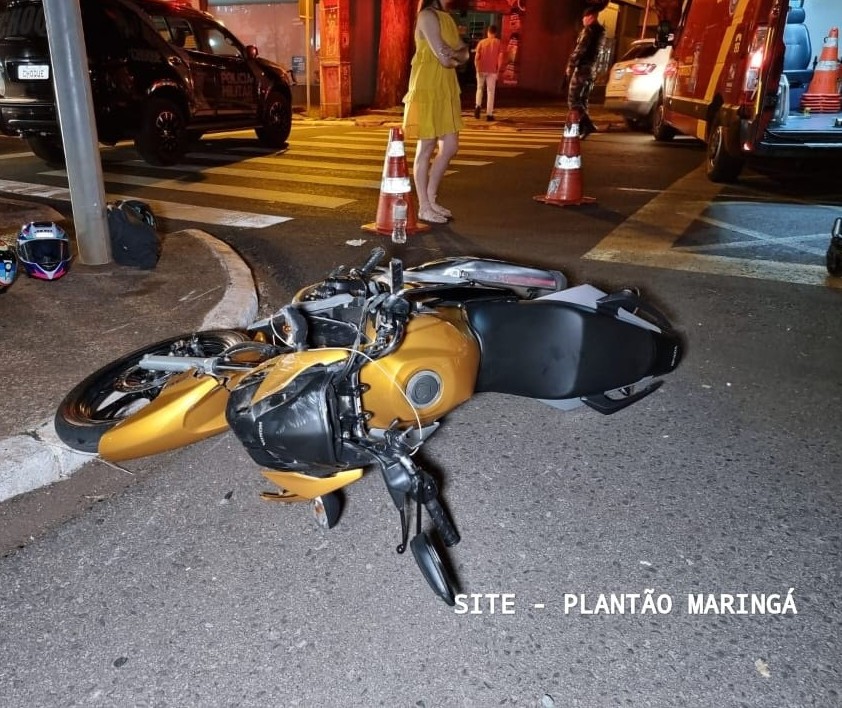 Motociclista de 22 anos sofre acidente grave em Maringá e precisa ser intubado