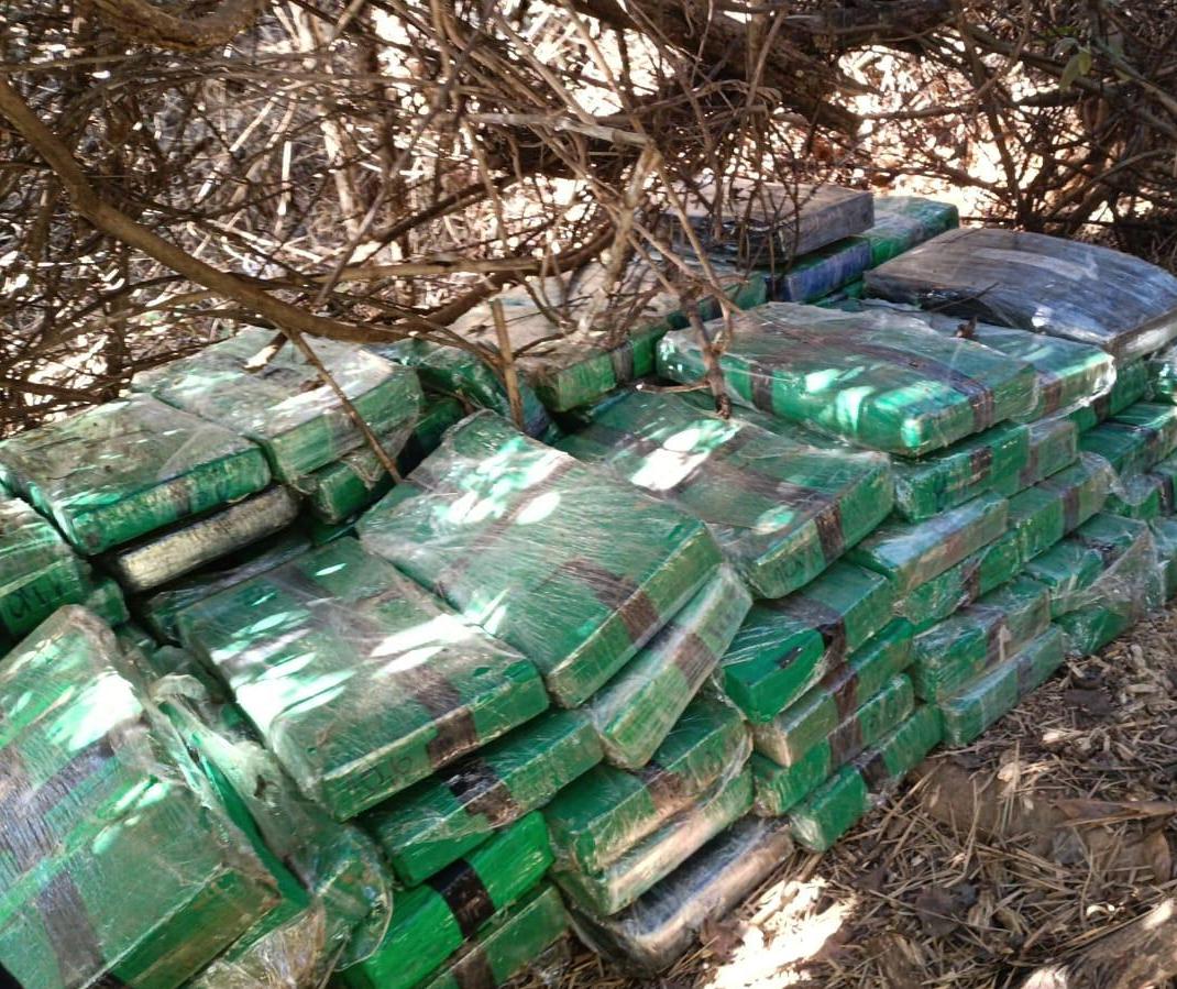 Mais de uma tonelada de maconha é apreendida em ilha na região