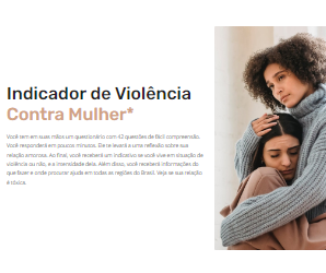 Plataforma permite que mulheres avaliem se são vítimas de violência e o grau de risco que correm