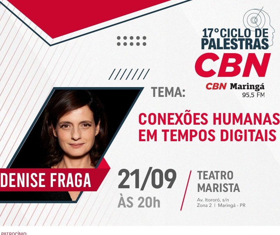Denise Fraga fala sobre conexões humanas em tempos digitais em Maringá 
