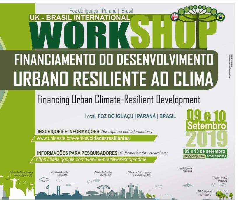 Instituições vão promover workshop sobre resiliência climática urbana 
