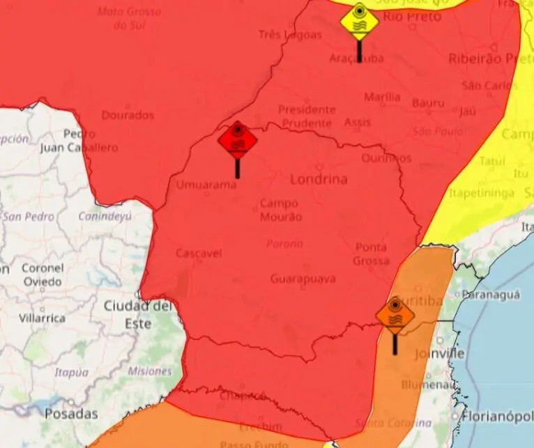 Inmet emite aviso de grande perigo para onda de calor em 371 cidades do Paraná