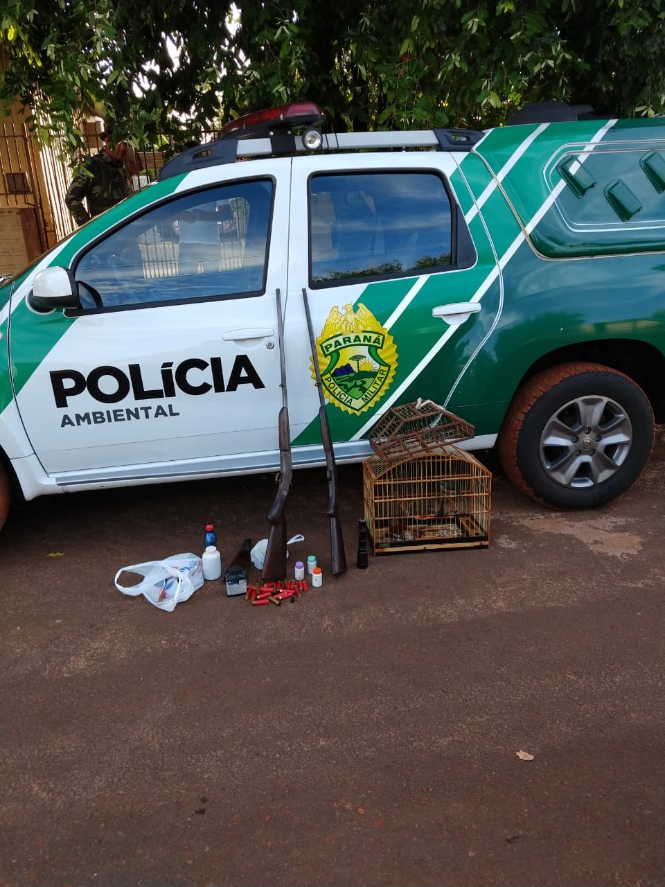 Polícia apreende armas de caça e carne de animal abatido em residência
