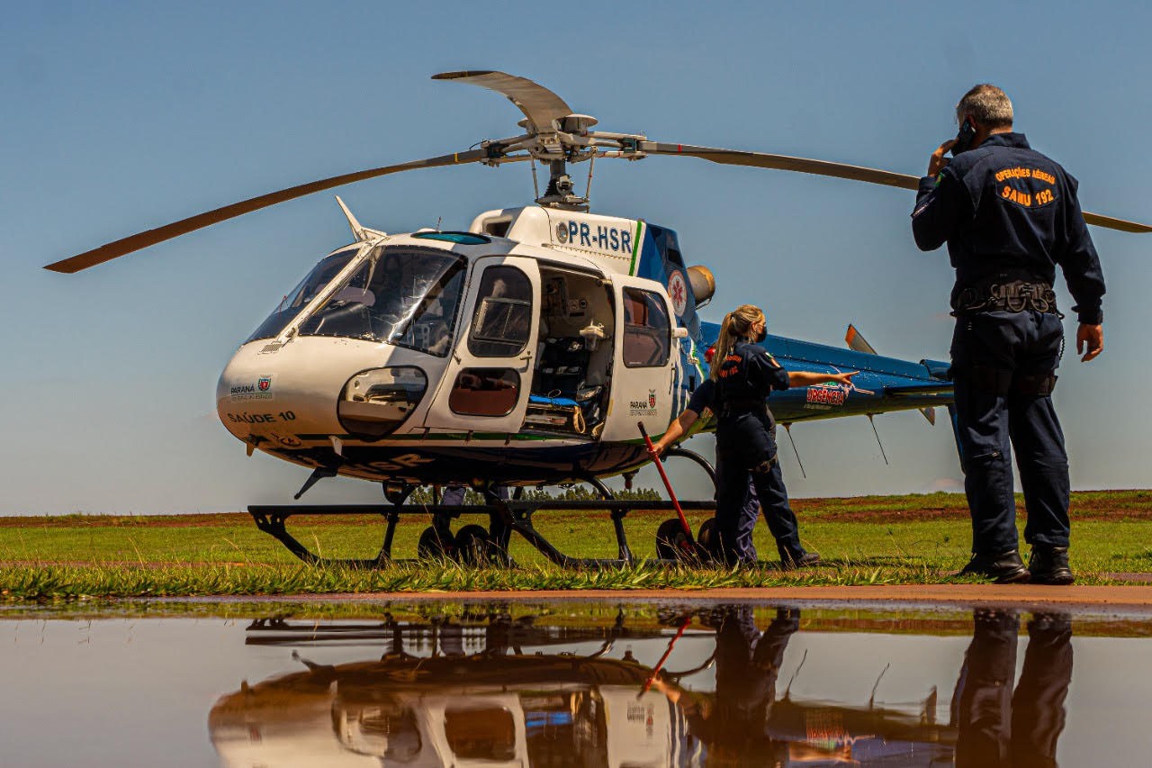 Homem é encaminhado de helicóptero para hospital após acidente em Marialva