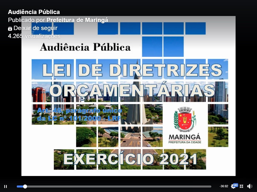 Orçamento da Prefeitura de Maringá será 6% menor em 2021