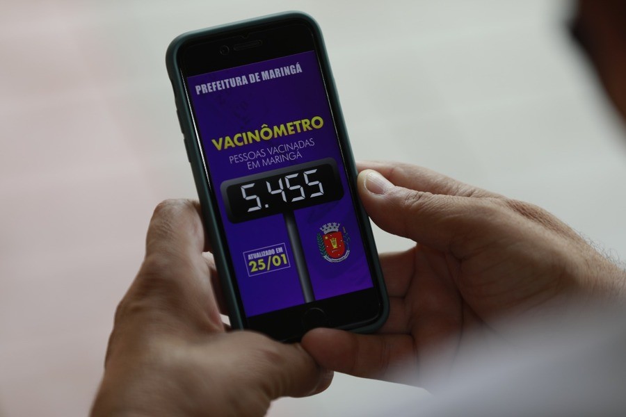 ‘Vacinômetro’ acompanha número de imunizados contra Covid-19 em Maringá