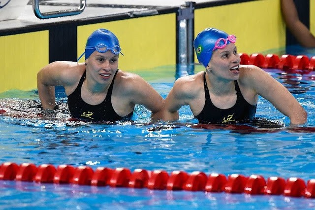 Parapan: gêmeas de Maringá fazem dobradinha no pódio da natação