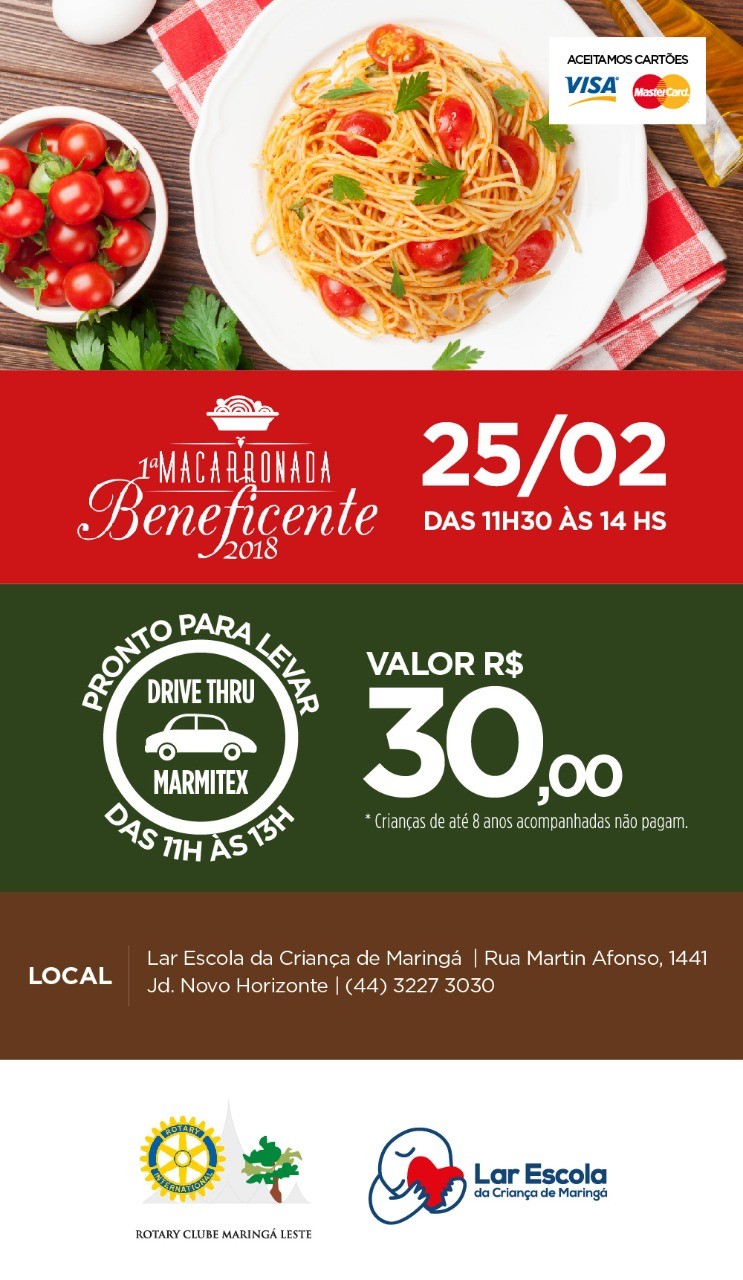 Lar Escola realiza macarronada beneficente