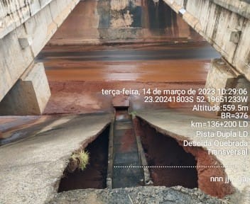 Dnit divulga fotos de manutenção em viaduto com risco de desmoronamento