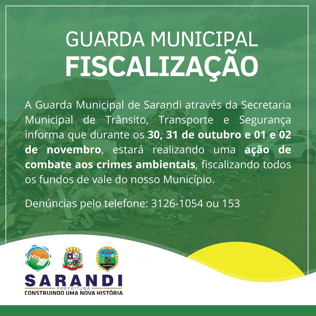 Guarda Municipal de Sarandi fiscaliza fundos de vale durante feriadão