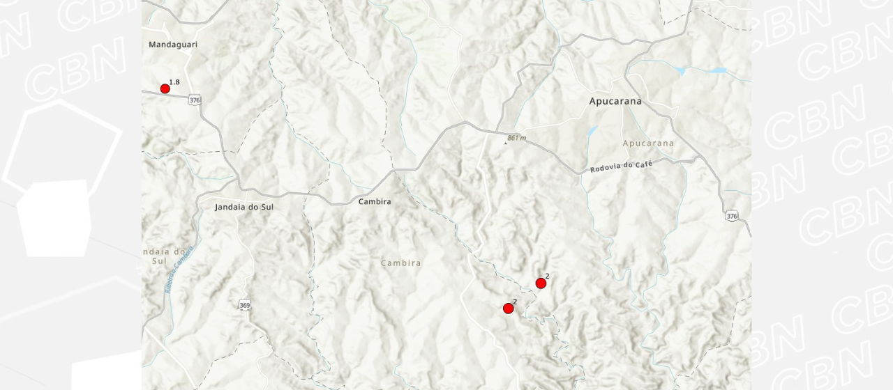 Rede Sismográfica Brasileira registra tremor de 2.0 de magnitude em Cambira