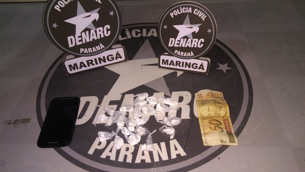 Jovem que vendia drogas por aplicativo de celular é preso em Maringá