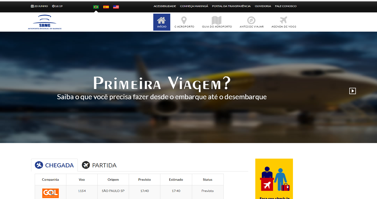 Aeroporto de Maringá tem site funcional