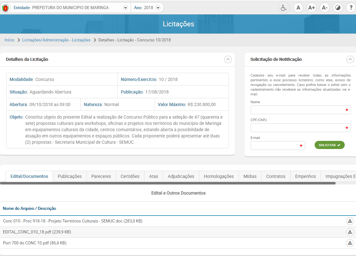 Edital “Territórios Culturais” oferta R$ 230 mil