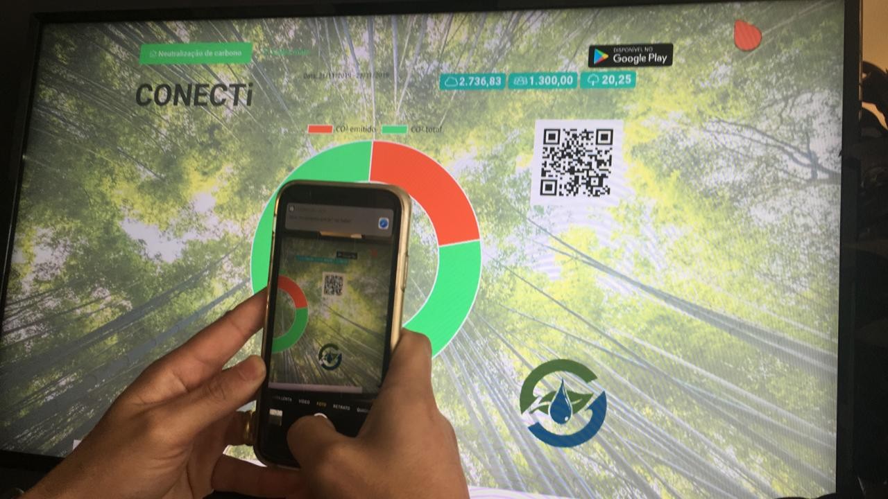 Evento calcula produção de CO2 e visitantes acompanham em tempo real