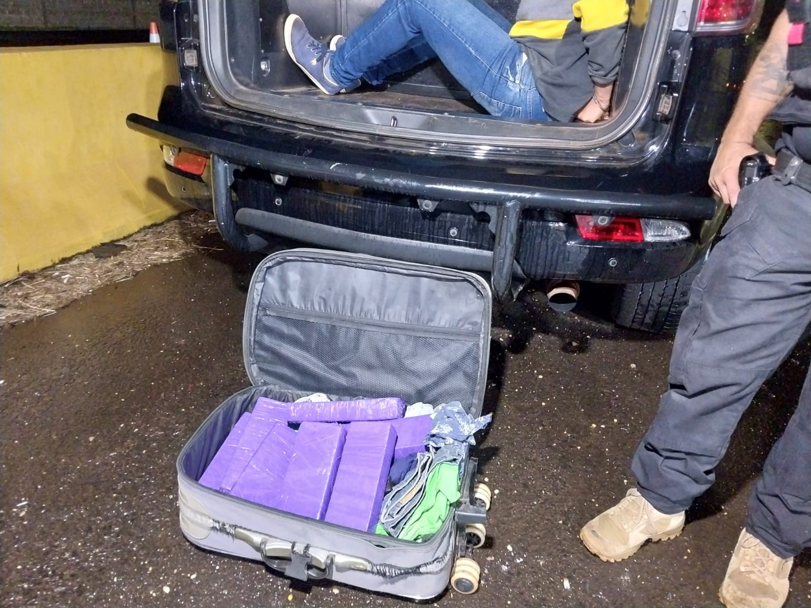 Dois jovens são presos em ação com cães farejadores na BR-376, em Mandaguari