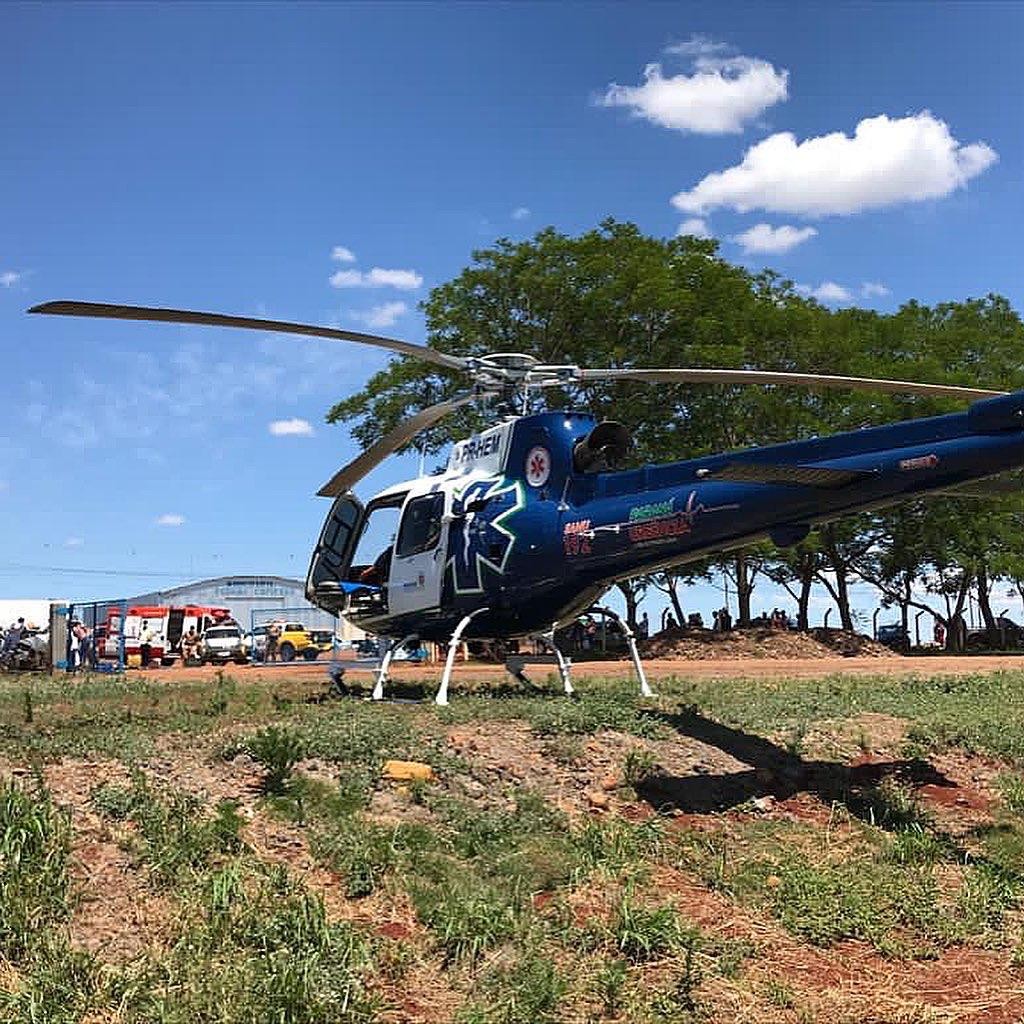 Mulher fica ferida em trilha e é resgatada de helicóptero em Mandaguari