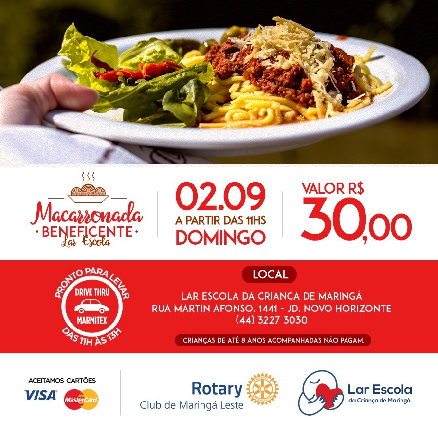 Lar Escola realiza macarronada beneficente