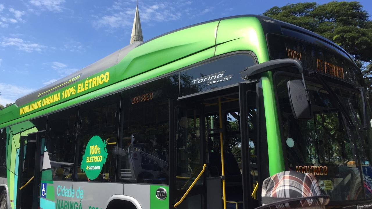 Primeiro ônibus elétrico de Maringá tem autonomia de até 250 km por dia