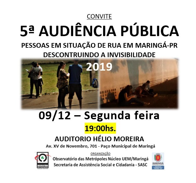Audiência pública apresenta dados sobre população em situação de rua