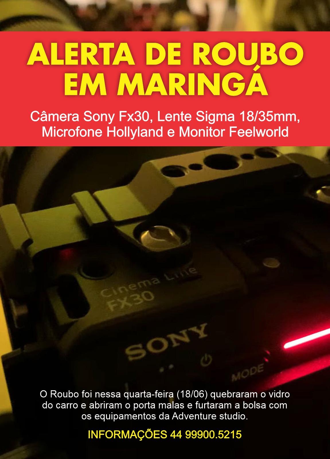 Produtor de vídeo tem equipamentos furtados de dentro do carro em Maringá