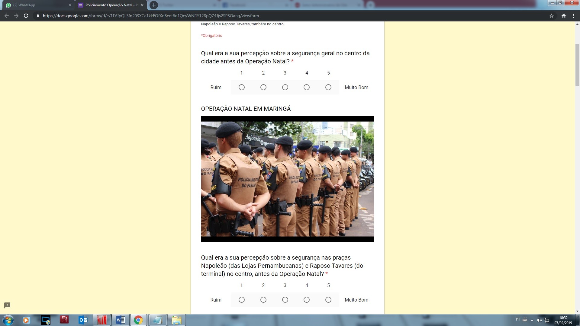 Policiamento durante a Maringá Encantada pode ser avaliado