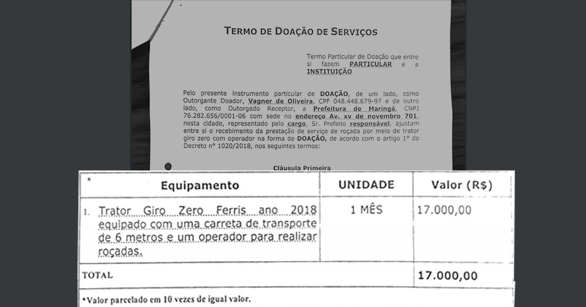 Secretário assume pagar serviço de roçada do próprio bolso em Maringá