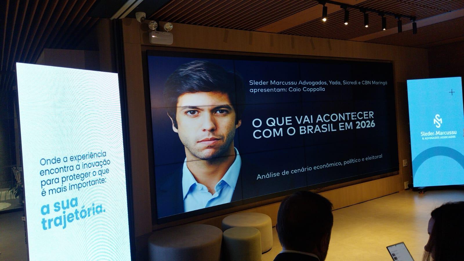 Em palestra, Caio Coppolla fala sobre cenário político e econômico em 2026