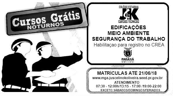 Colégio JK abre inscrições para cursos em edificações, meio ambiente e segurança do trabalho