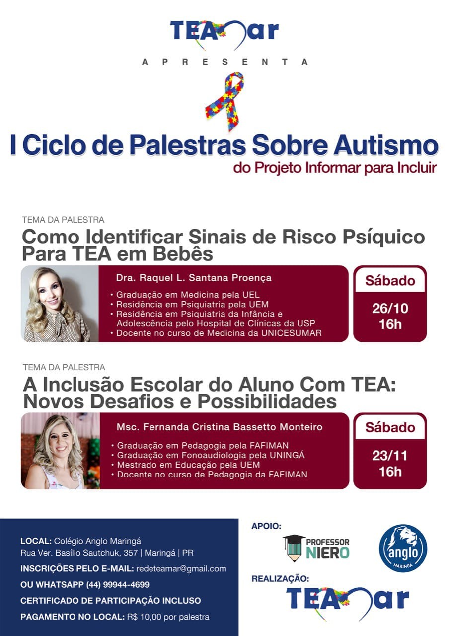 Maringá terá Ciclo de Palestras sobre Autismo