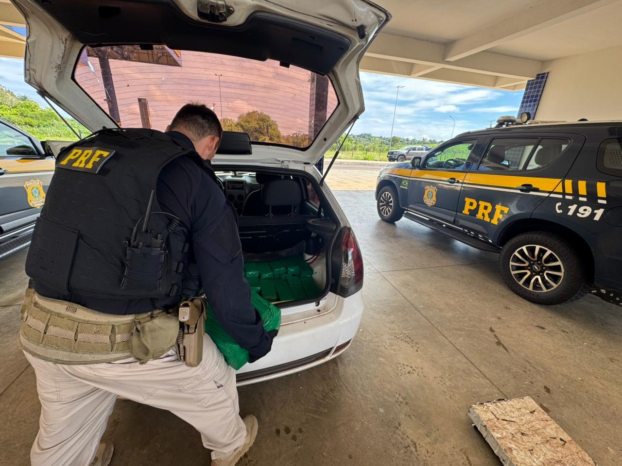 Casal, com criança e cachorro, é preso por tráfico de drogas na BR-487