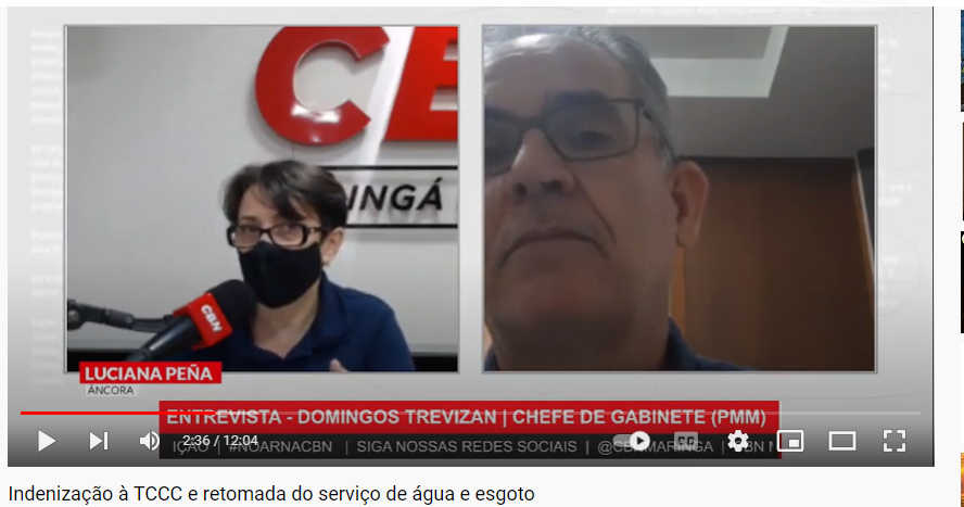 Indenização à TCCC e retomada do serviço de água e esgoto