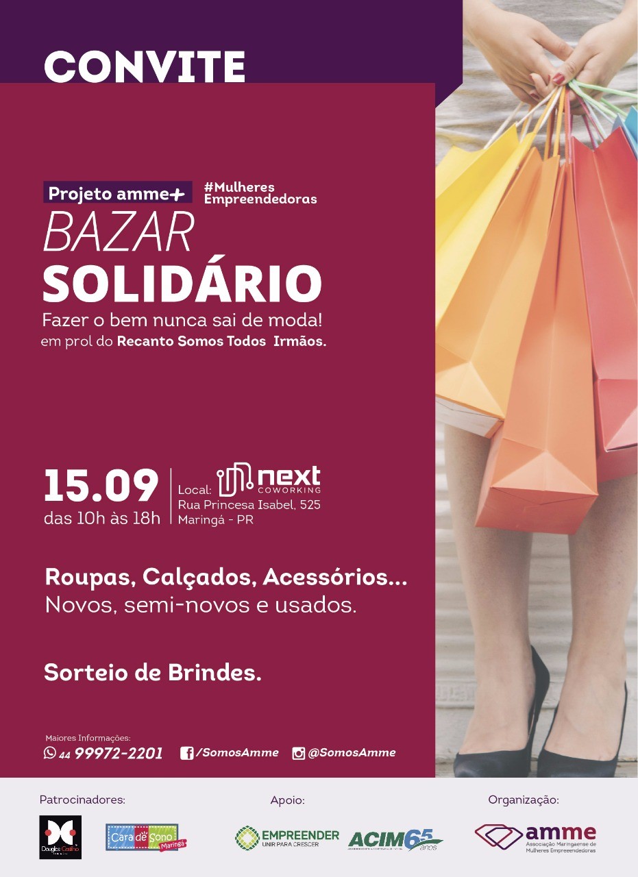 Amme realiza bazar solidário de roupas, calçados e acessórios