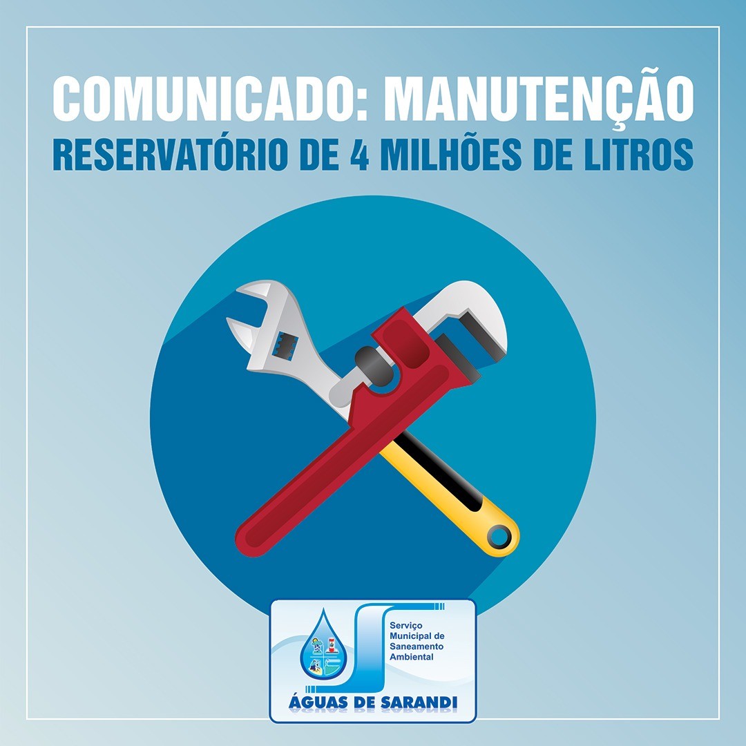 Manutenção de reservatório reduz pressão da água na zona norte de Sarandi