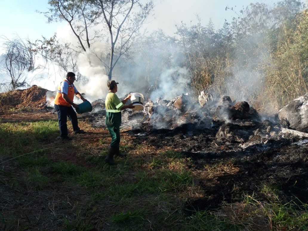 Incêndio em fundo de vale ocupa Corpo de Bombeiros por quatro horas