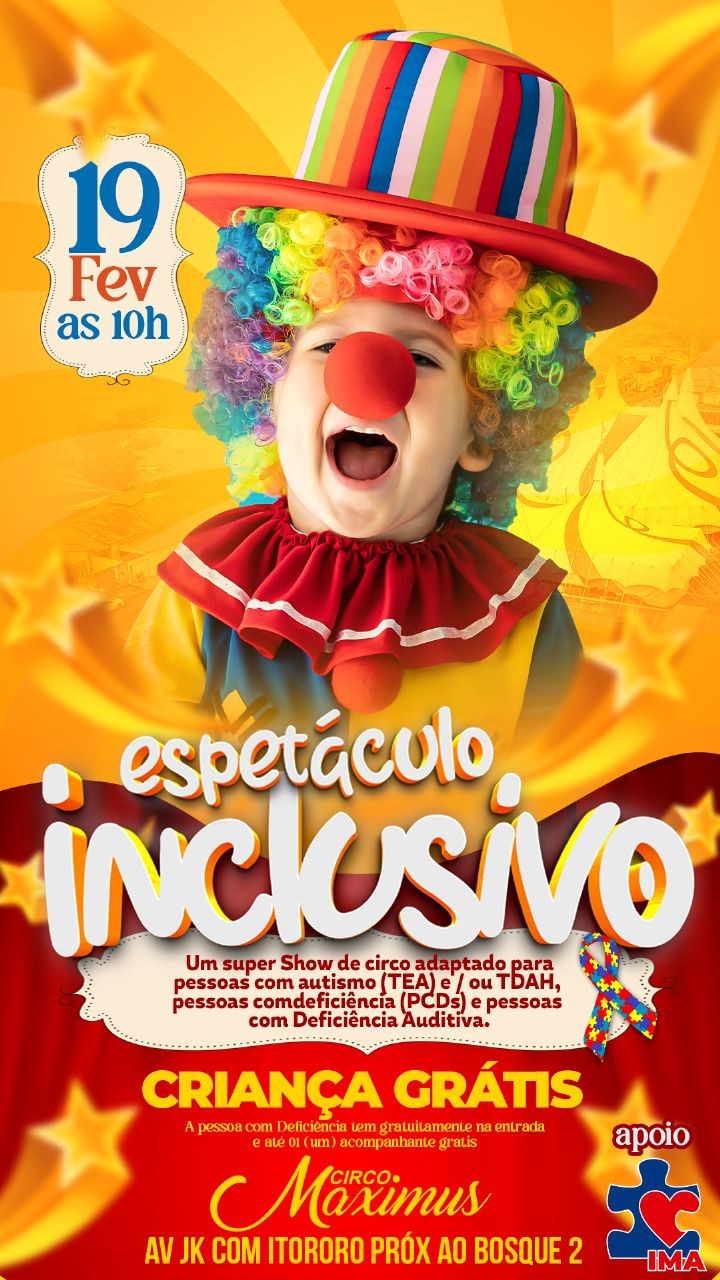 Instituto Maringaense de Autismo promove sessão inclusiva de circo