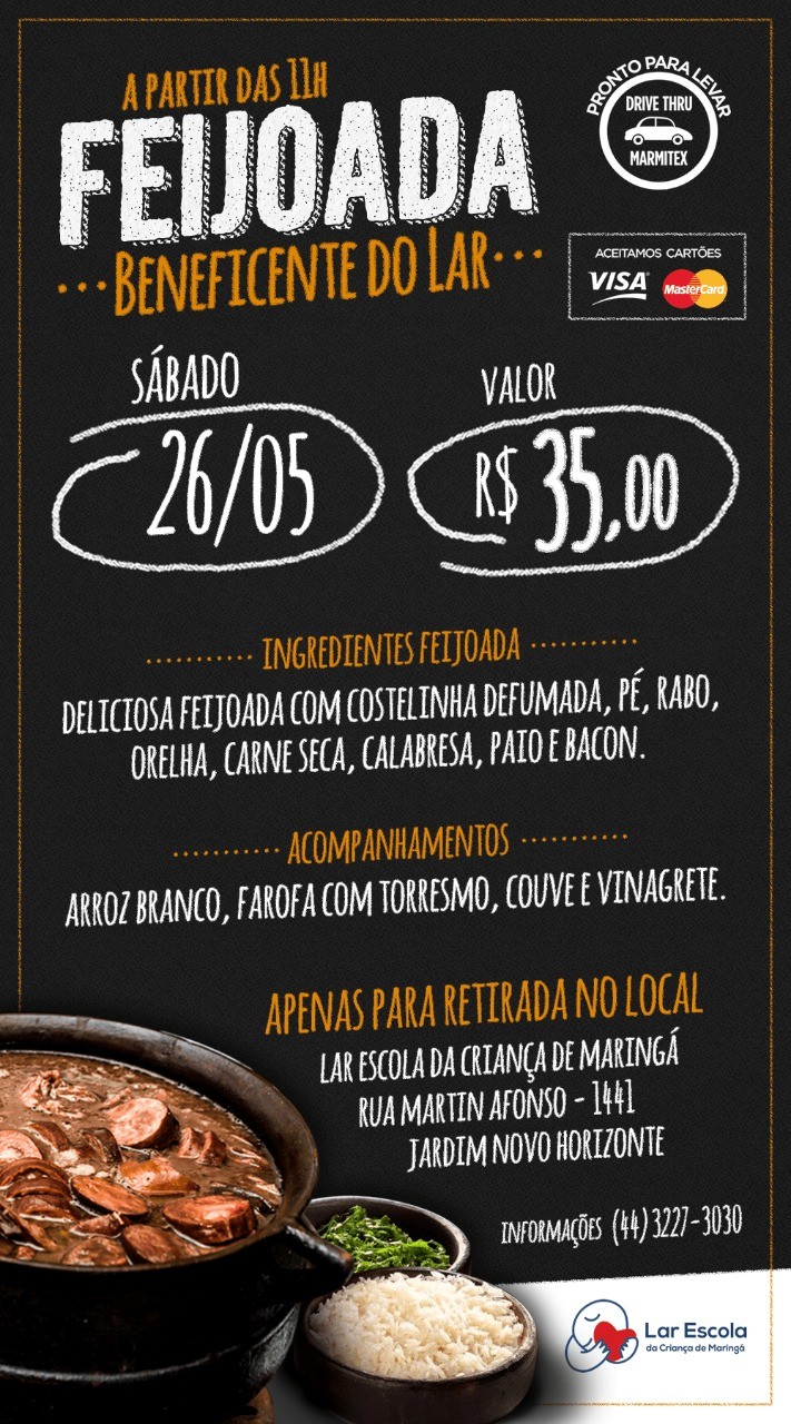 Lar Escola realiza 1ª feijoada beneficente