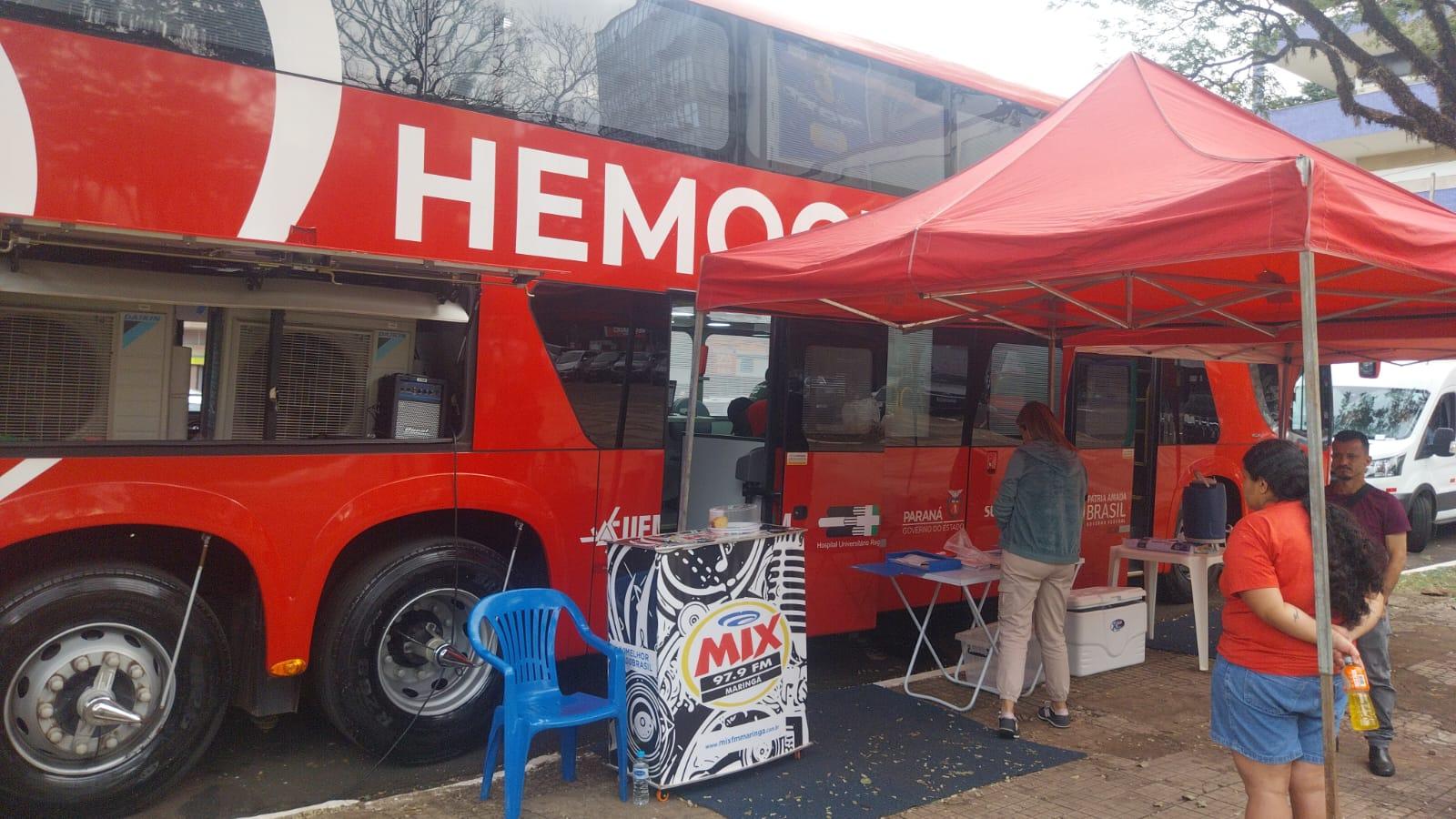Ônibus do Hemocentro ficou movimentado em campanha do GMC