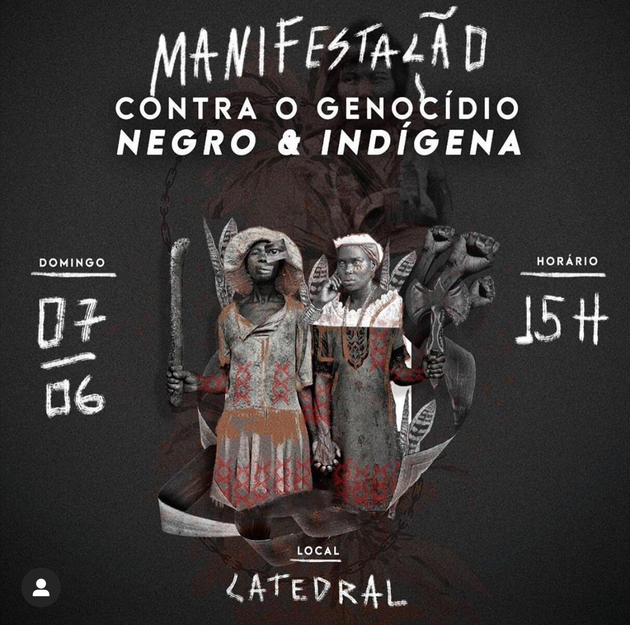 Movimento negro e indígena realiza ato domingo (07), mas teme retaliação