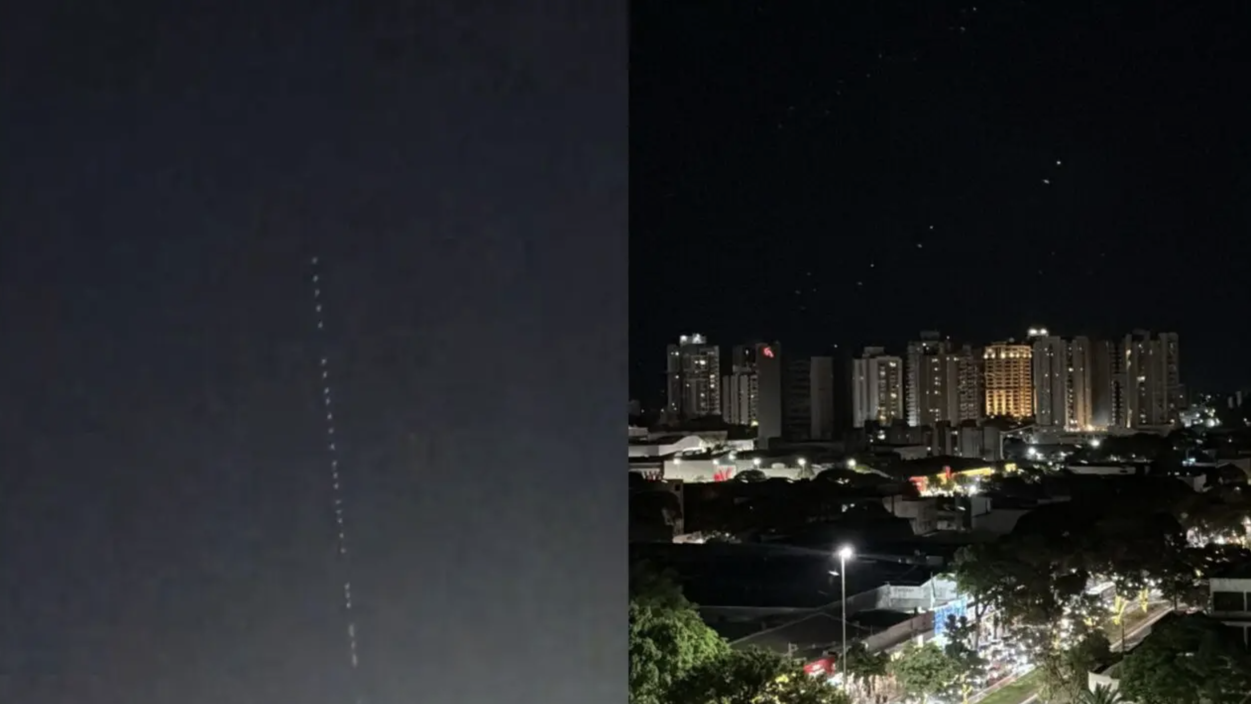 Luzes misteriosas em sequência no céu chamam atenção em Maringá