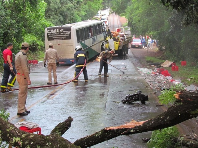 Jovem morre e outras 38 pessoas ficam feridas em acidente na PR-082