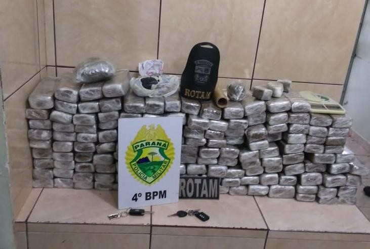 PM apreende mais de 100 quilos de maconha em Maringá
